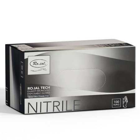 1 - RO.IAL GUANTI IN NITRILE NERI CONF. 100PZ MISURA L