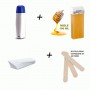 KIT SCALDACERA: RICARICA AL MIELE, 100 PZ SPATOLE IN LEGNO, 100 PZ STRISCE PER EPILAZIONE 0000000000Teriam