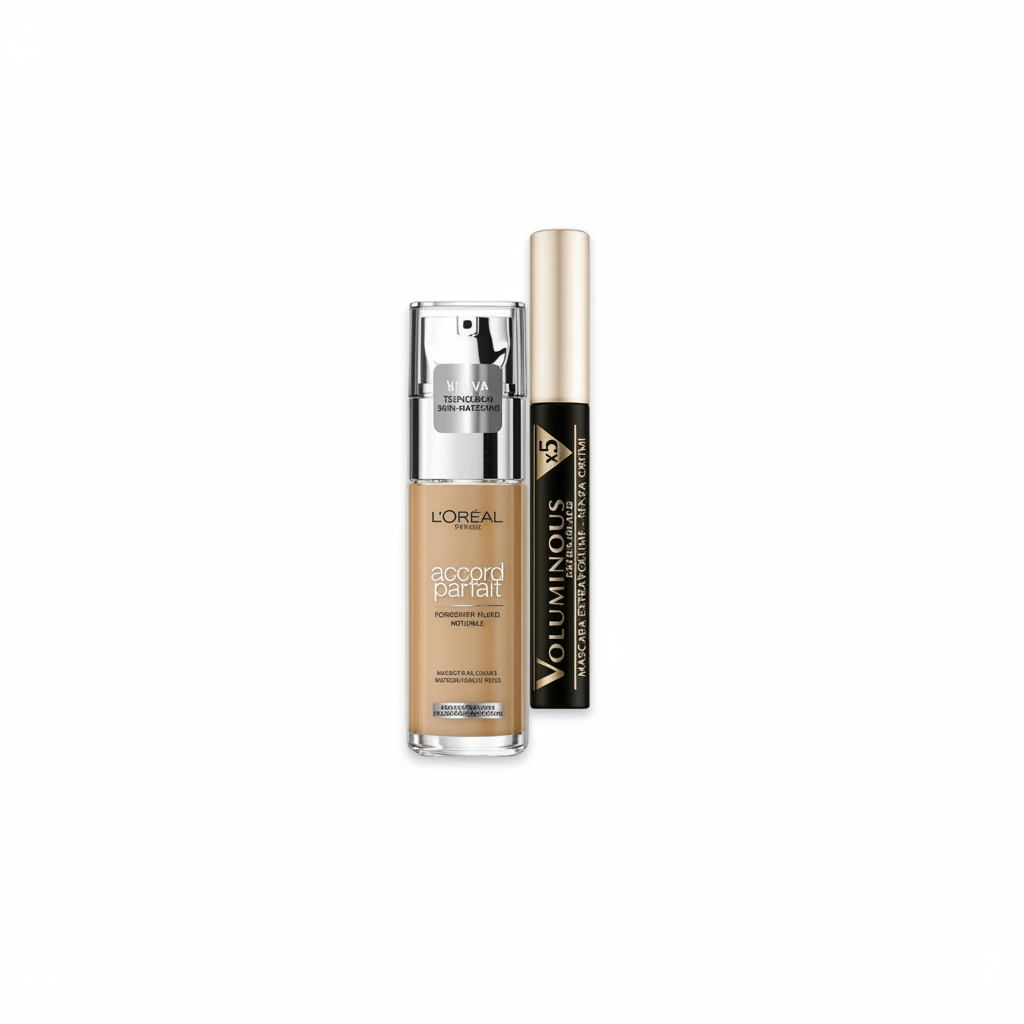 L'OREAL ACCORD PARFAIT FONDOTINTA N.7.D/7.W + MASCARA VOLUMINOUS EXTRA BLACK IN OMAGGIO