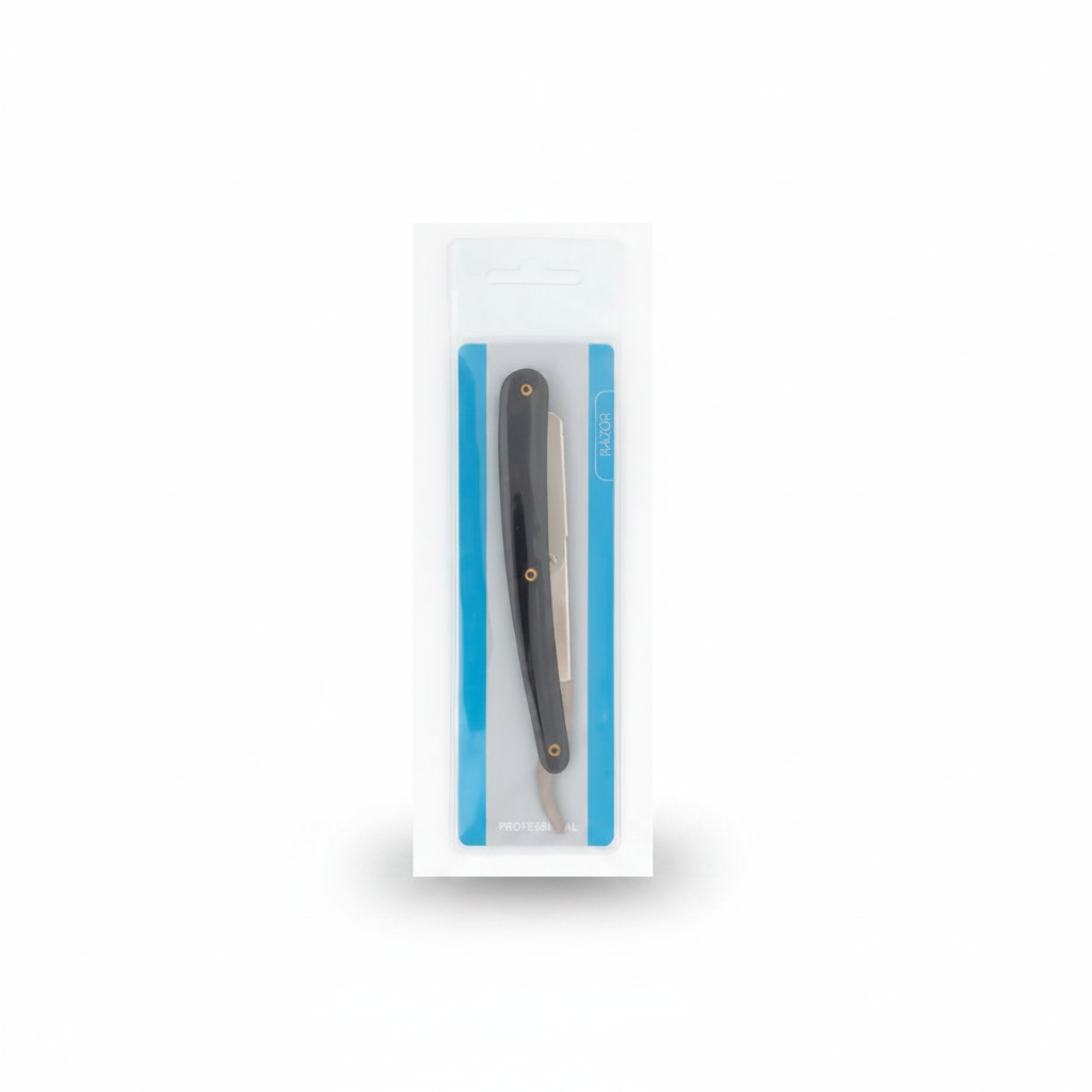 STAINLESS STEEL RASOIO BARBIERI MEZZA LAMA CON SICURA ACCIAIO INOX ES661